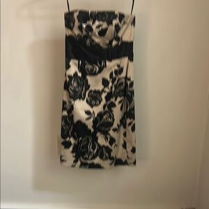 Floral Black and White Dress